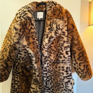 Gibson Latimer Animal Print Teddy Jacket